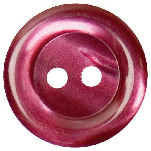 Groves Rimmed Button, 17mm, Pack of 4, Pink