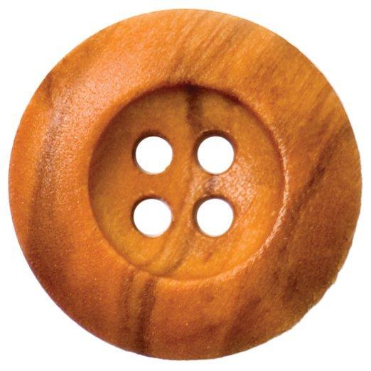 Groves Rimmed Wooden Button, 17mm, Pack of 4