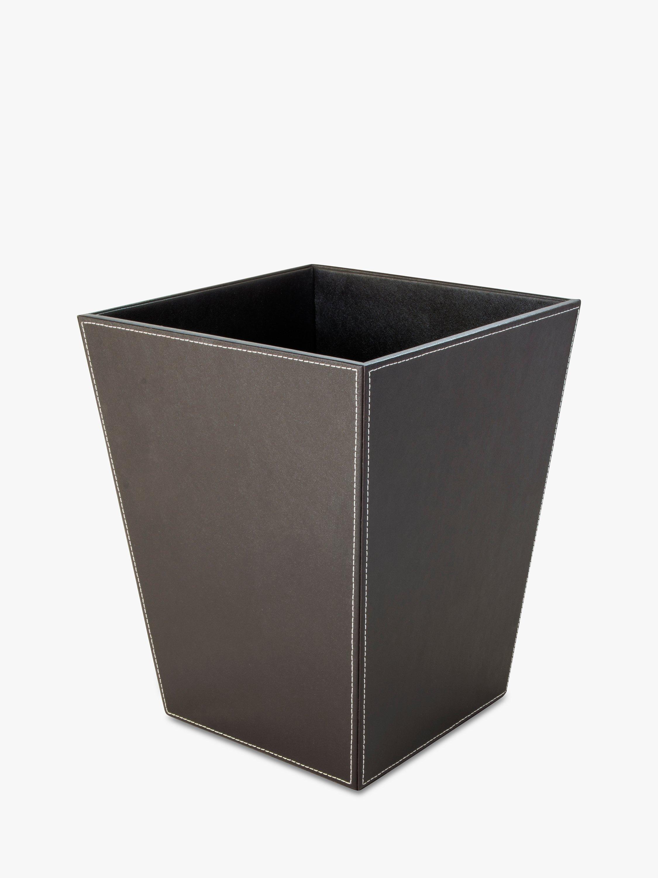 Osco Faux Leather Square Waste Paper Bin, Brown