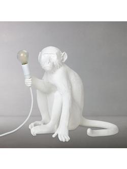 Seletti Sitting Monkey Table Lamp, White - view 2, White