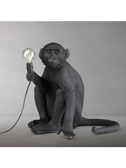 Seletti Sitting Indoor/Outdoor Monkey Table Lamp, Black - view 2, Black