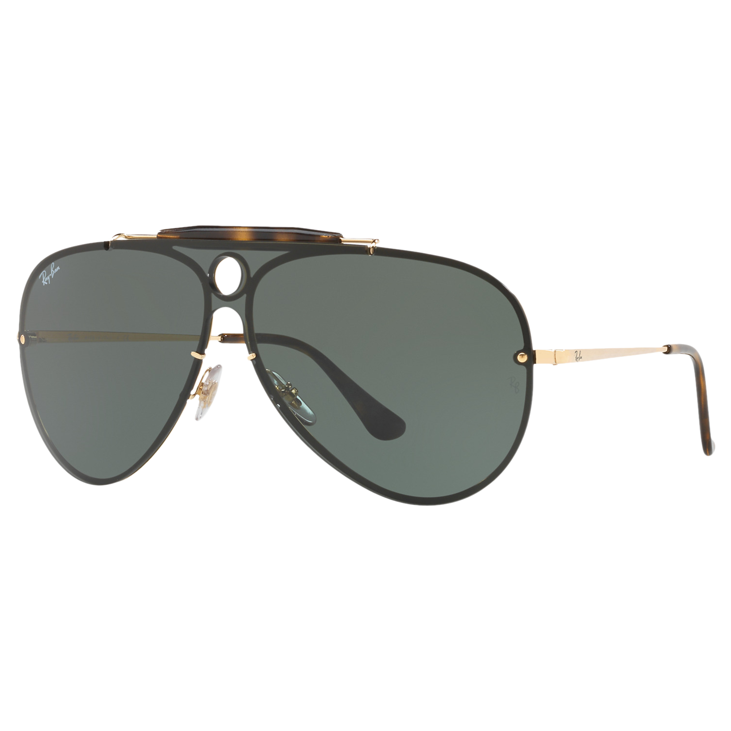 Ray-Ban RB3581N Blaze Shooter Aviator Sunglasses, Gold/Green