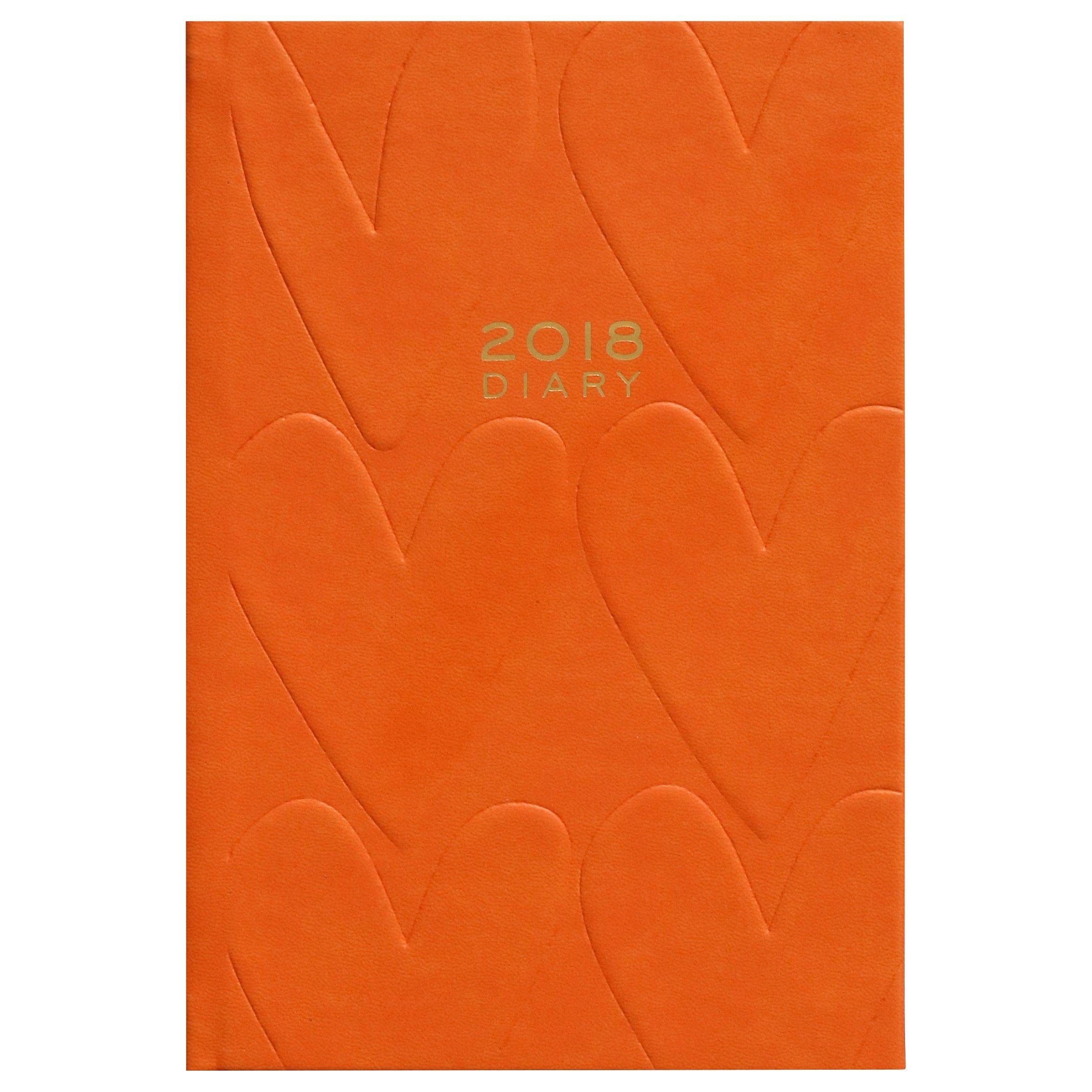 Caroline Gardner A5 Hearts 2018 Diary, Orange