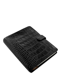 Filofax Classic Croc A5 Organiser, Ebony - view 2, Ebony