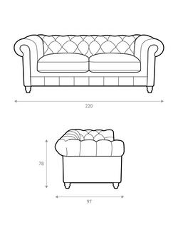 Halo Earle Chesterfield Large 3 Seater Leather Sofa - view 2, Antique Whisky