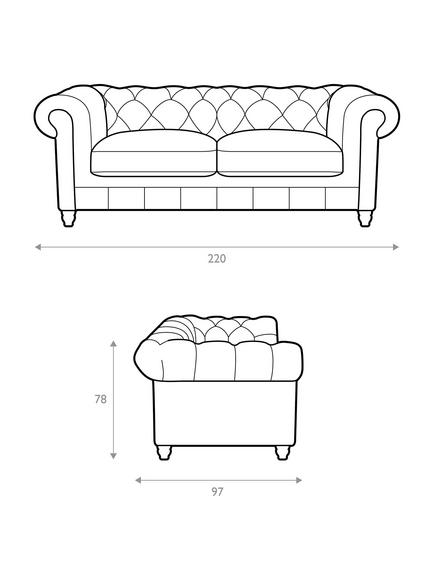 Halo Earle Chesterfield Large 3 Seater Leather Sofa - view 2, Antique Whisky