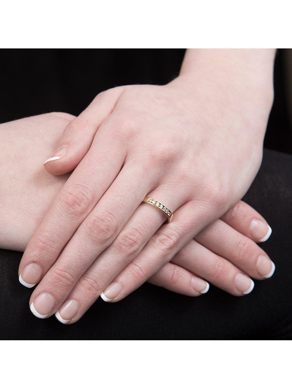 E.W Adams 18ct Yellow Gold Channel Set  Diamond Half  Eternity Ring, N