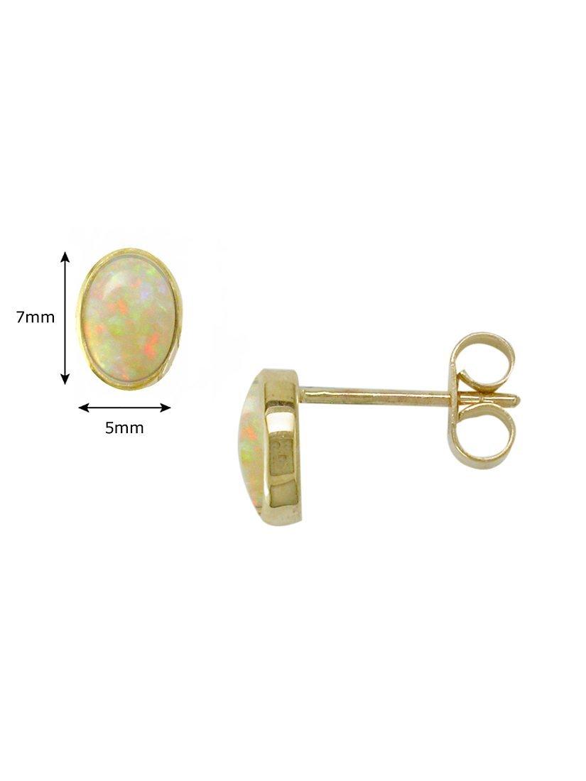 E.W Adams 9ct Gold Oval Stud Earrings, Oval