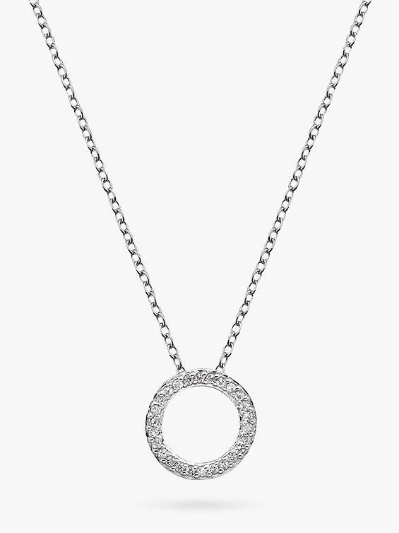 Hot Diamonds Bliss Circle Pendant Necklace, Silver