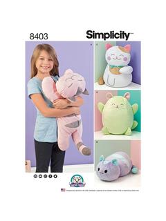 Simplicity Stuffed Plush Cats Sewing Pattern, 8403