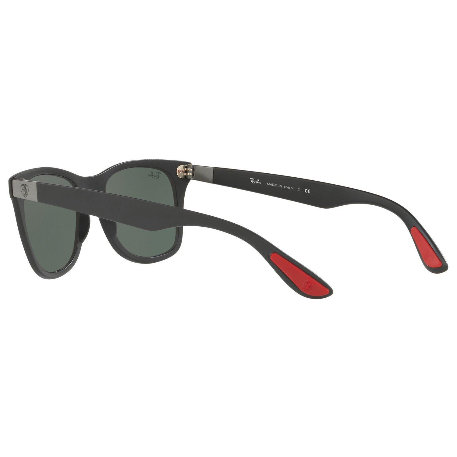 Ray-Ban RB4195M Scuderia Ferrari Wayfarer Sunglasses, Black/Dark Green