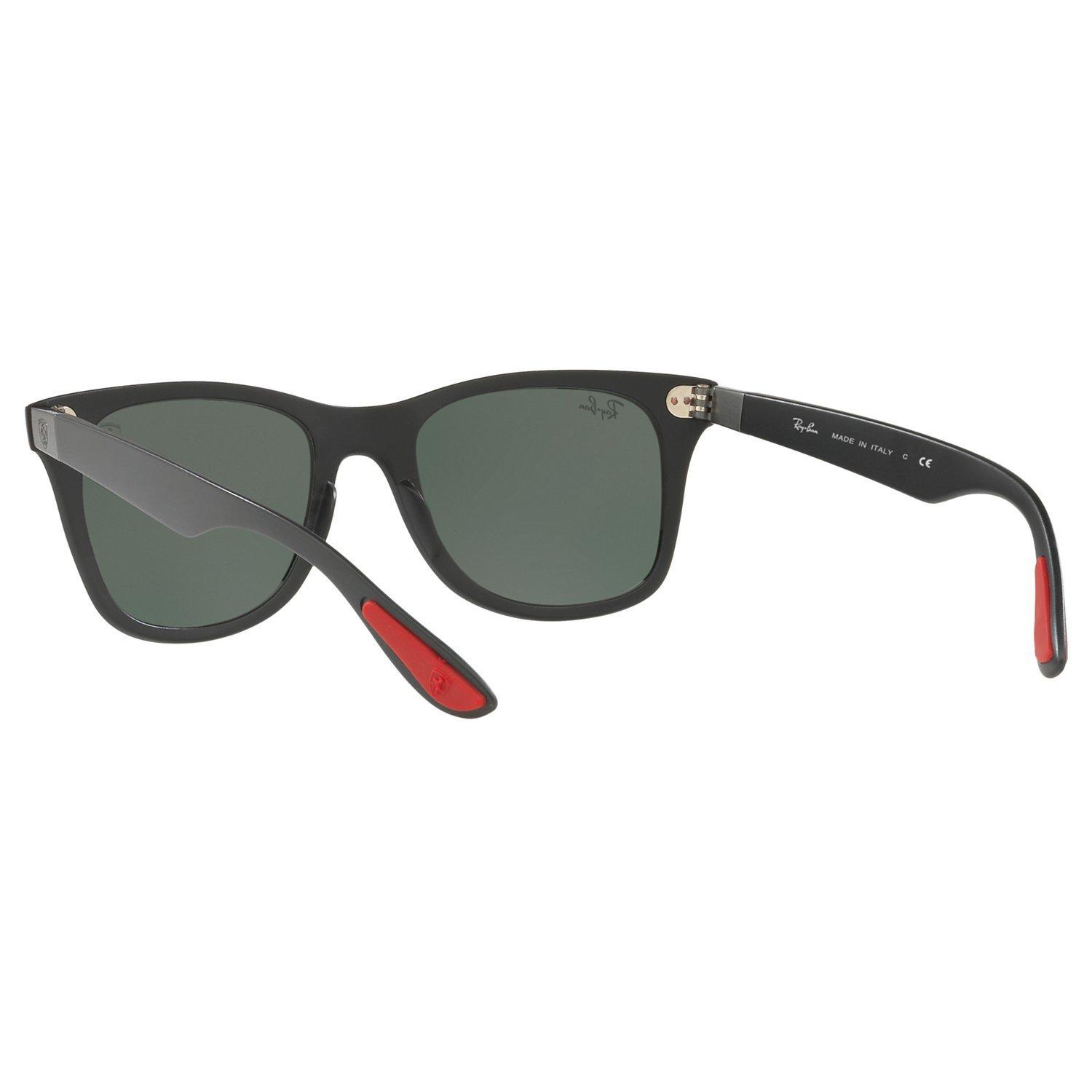 Ray-Ban RB4195M Scuderia Ferrari Wayfarer Sunglasses, Black/Dark Green