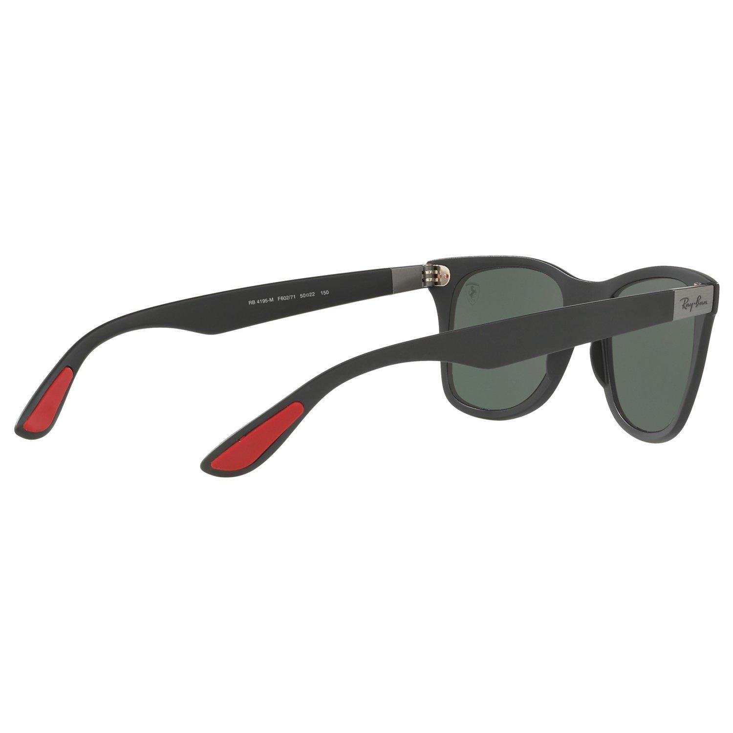 Ray-Ban RB4195M Scuderia Ferrari Wayfarer Sunglasses, Black/Dark Green