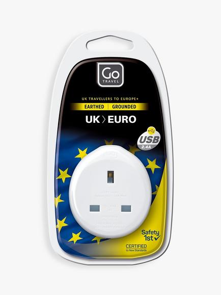 Go Travel USB UK to EU Travel Adaptor, 