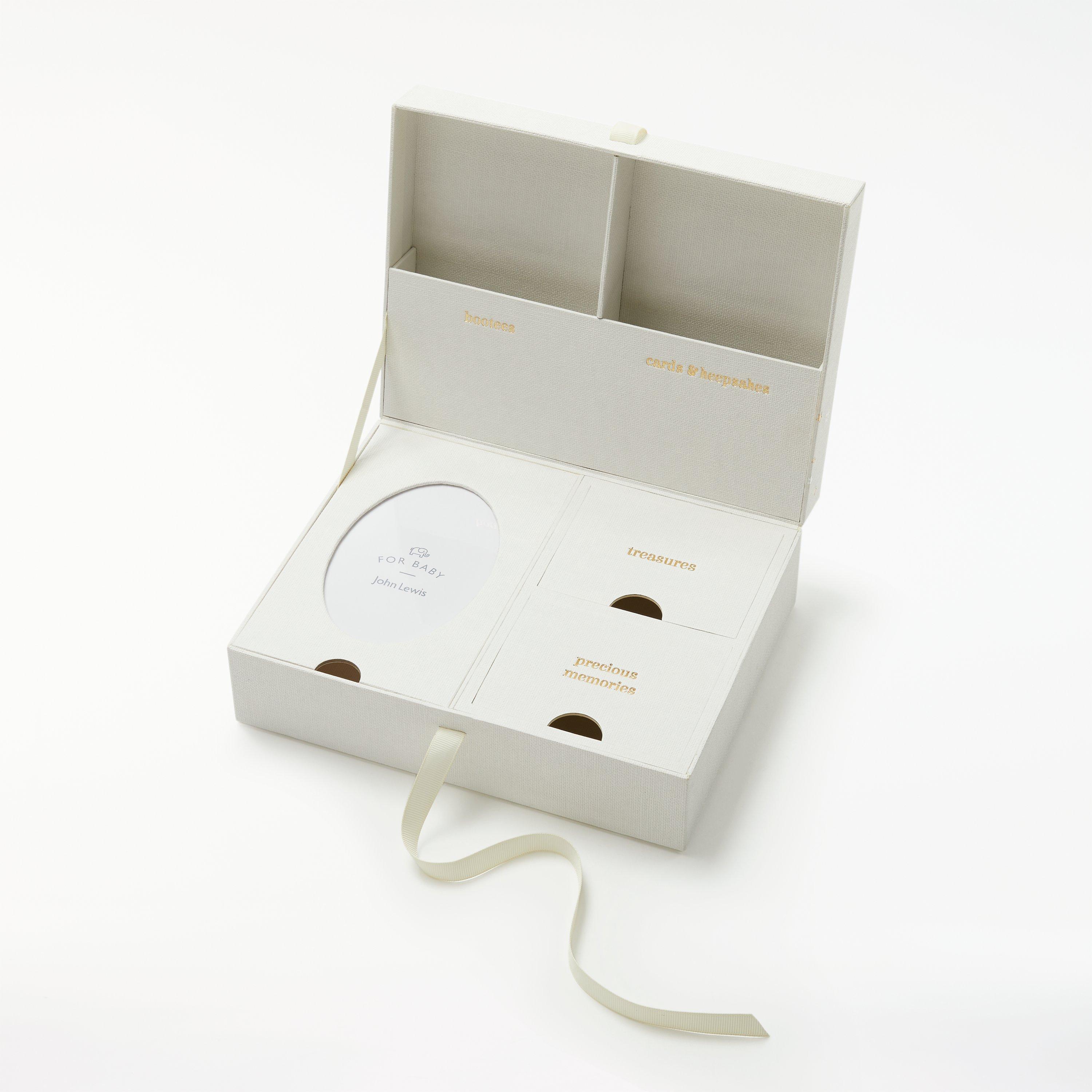 John Lewis Baby Linen Keepsake Box, Gold/Silver