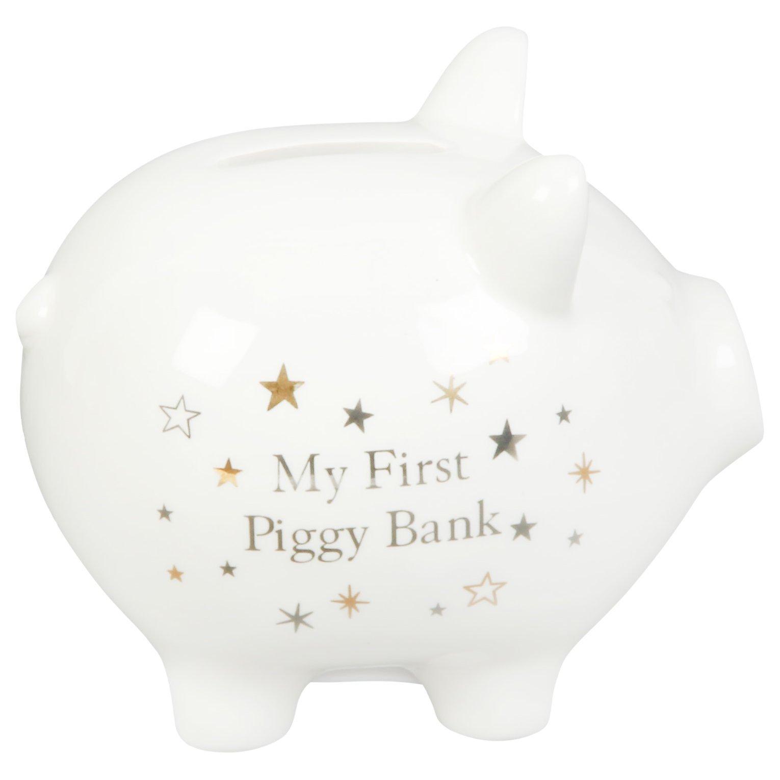John Lewis & Partners Piggy Bank, Gold/Silver