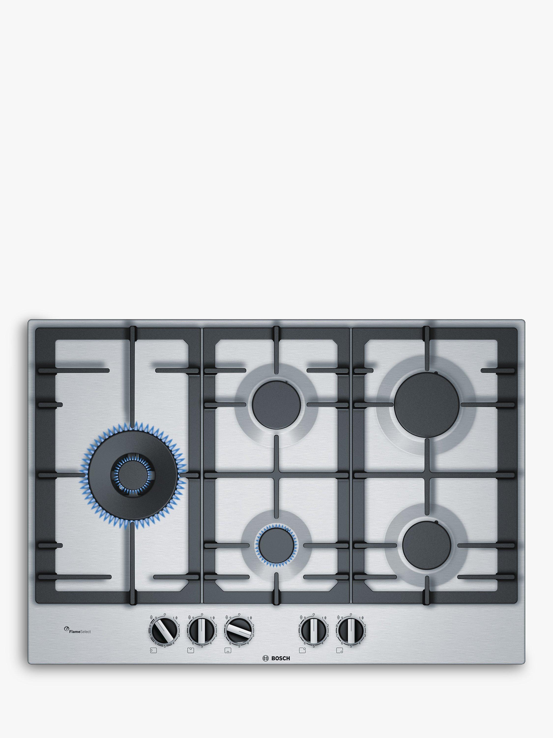 Bosch Series 6 PCS7A5B90 FlameSelect Gas Hob, Stainless Steel