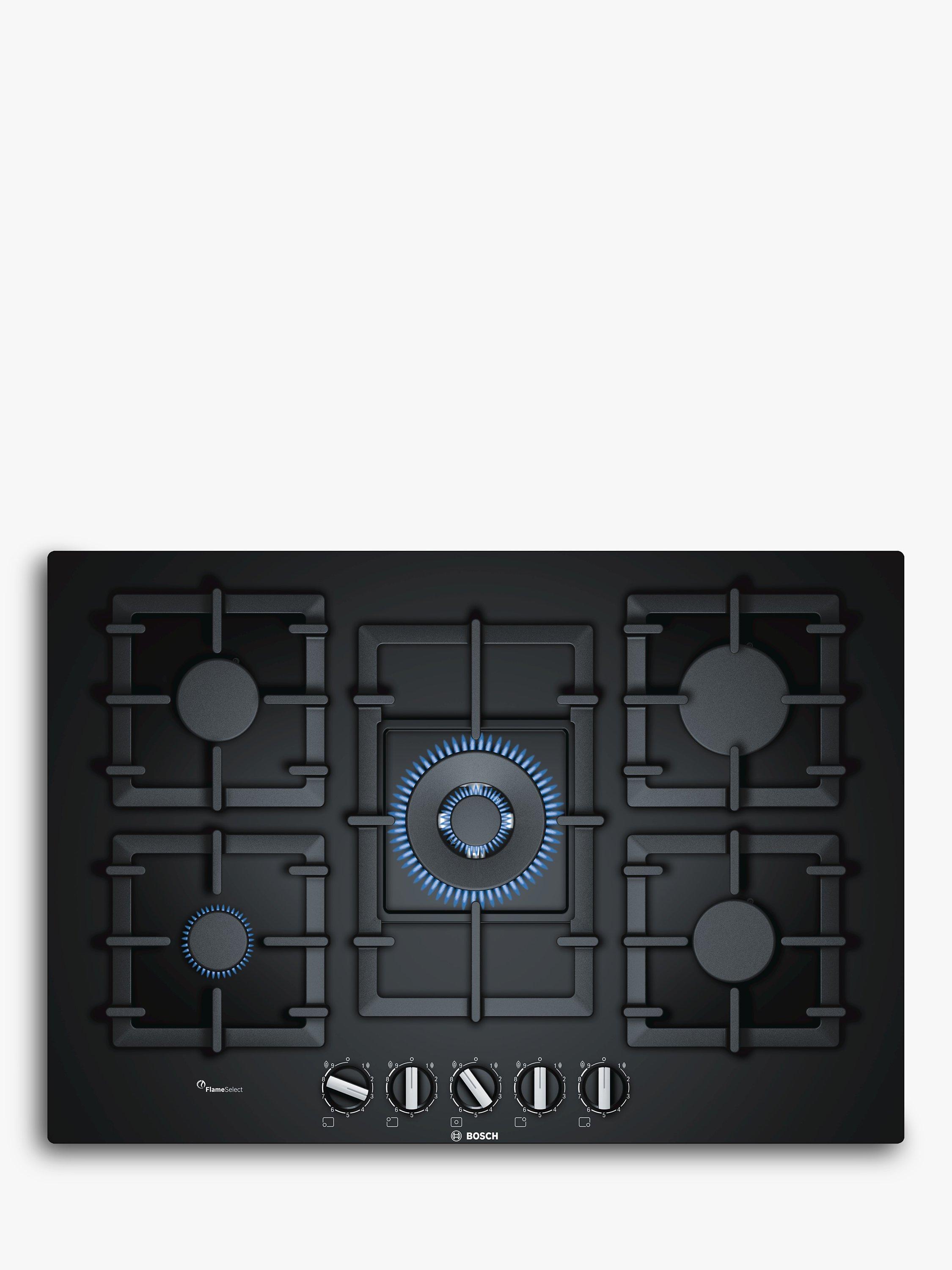 Bosch Series 6 PPQ7A6B90 75cm FlameSelect Gas Hob, Black