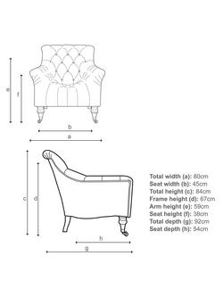 Tetrad Skittle Armchair - view 2, Bracken Herringbone