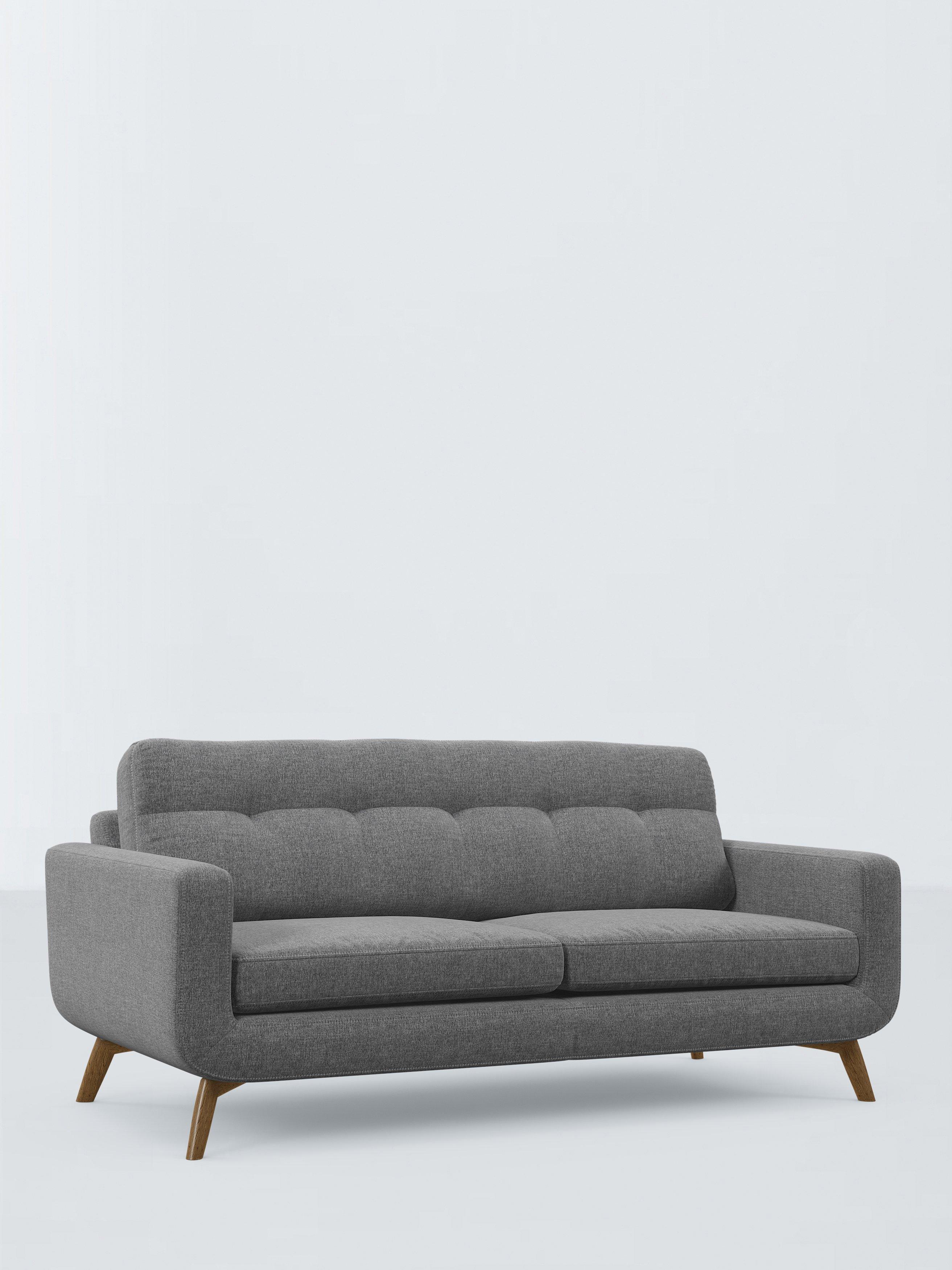 Barbican Range, John Lewis Barbican Large 3 Seater Sofa, Light Leg, Aquaclean Connie Grey