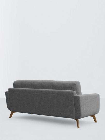 John Lewis Barbican Large 3 Seater Sofa, Light Leg - view 2, Aquaclean Connie Grey