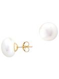 E.W Adams 9ct Gold Freshwater Pearl Stud Earrings, White