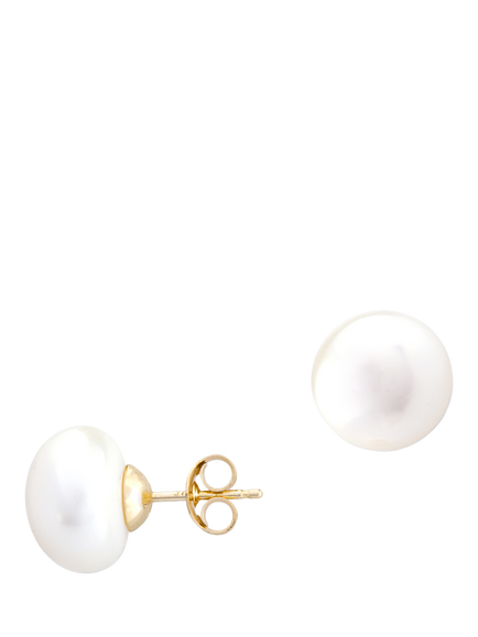E.W Adams 9ct Gold Freshwater Pearl Stud Earrings, White