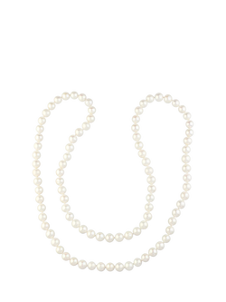 E.W Adams Long Pearl Necklace, White, White