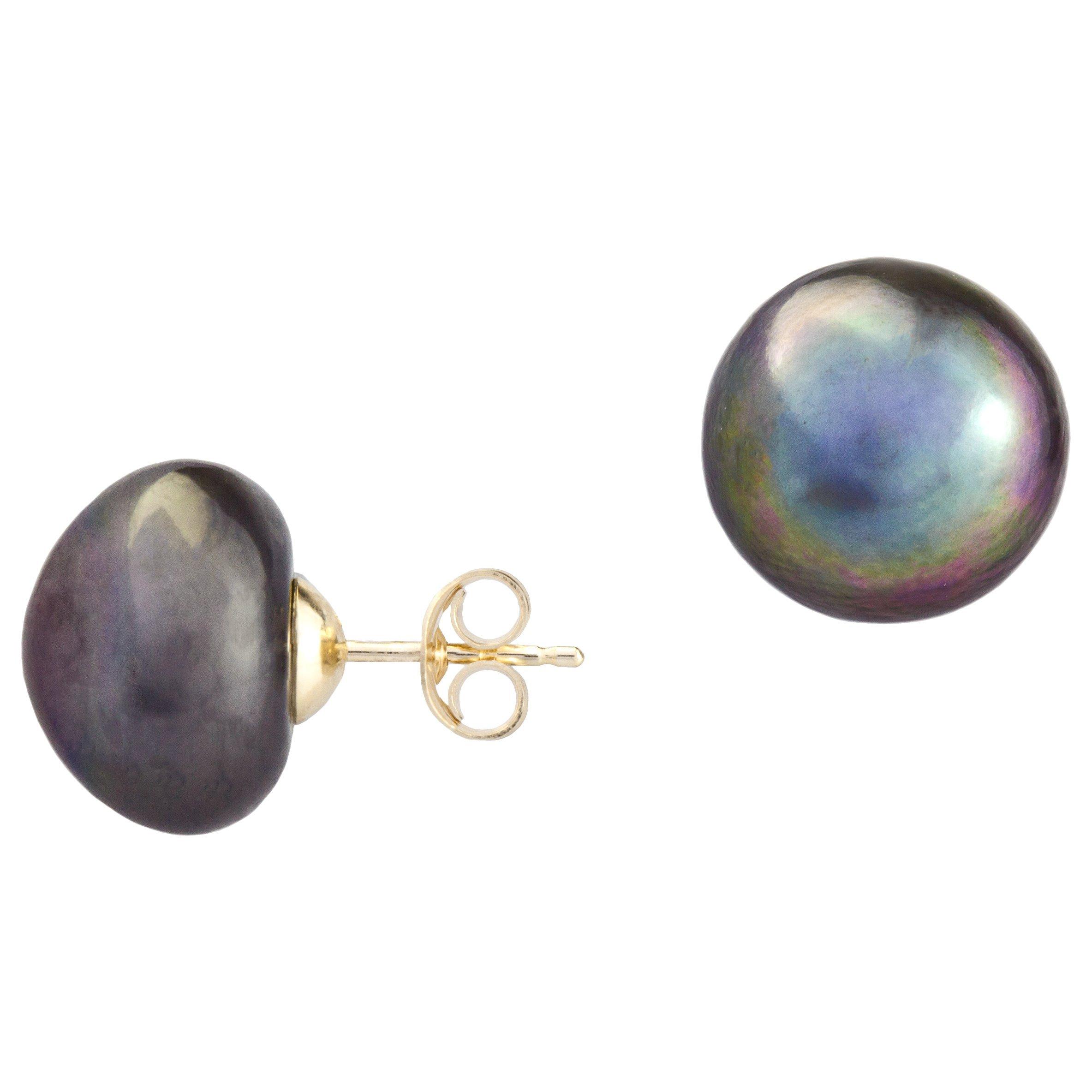 A B Davis 9ct Gold Freshwater Pearl Stud Earrings