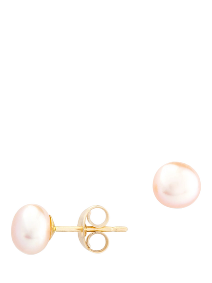 E.W Adams 9ct Gold Freshwater Pearl Stud Earrings, Pink