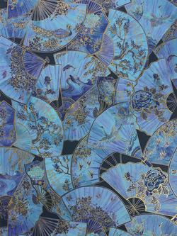 Matthew Williamson Fanfare Wallpaper, Electric Blue/Gold W7146-02