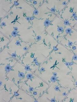 Matthew Williamson Rosanna Trellis Wallpaper, Stone/Duck Egg/Persian Blue W7145-03