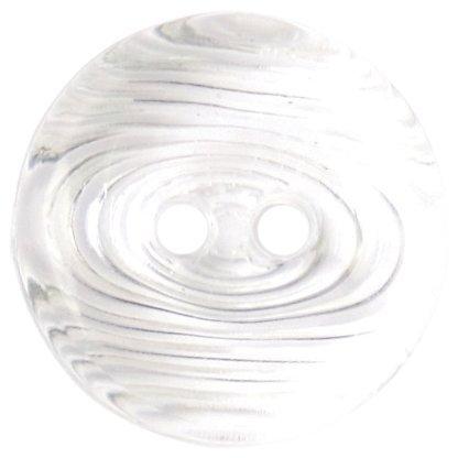 Groves Patterned Button, 15mm, Pack of 4, Clear