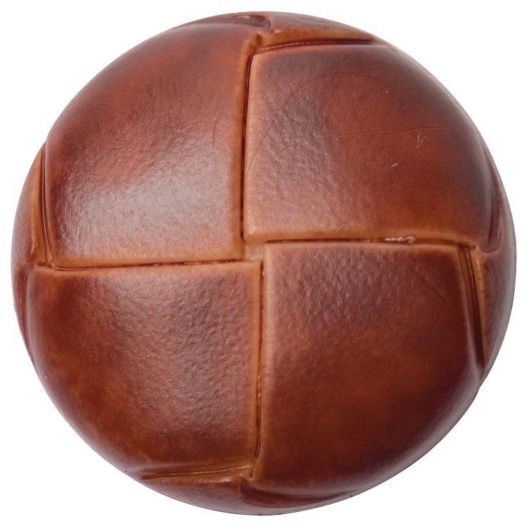 Groves Leather Look Button, 25mm, Pack of 2, Tan