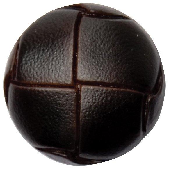 Groves Leather Look Button, 20mm, Pack of 3, Brown