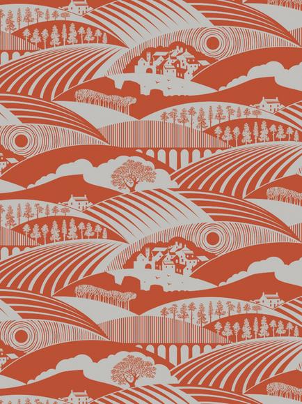 Mini Moderns Moordale Wallpaper, Harvest Orange Azdpt033ho