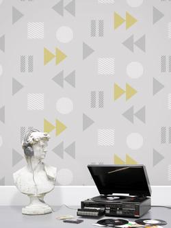 Mini Moderns Play/Record Wallpaper - view 2, Mustard Azdpt036mu