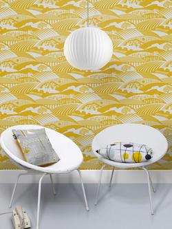 Mini Moderns Moordale Wallpaper - view 2, Mustard Azdpt033mu