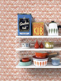 Mini Moderns Metroland Wallpaper - view 2, Harvest Orange
