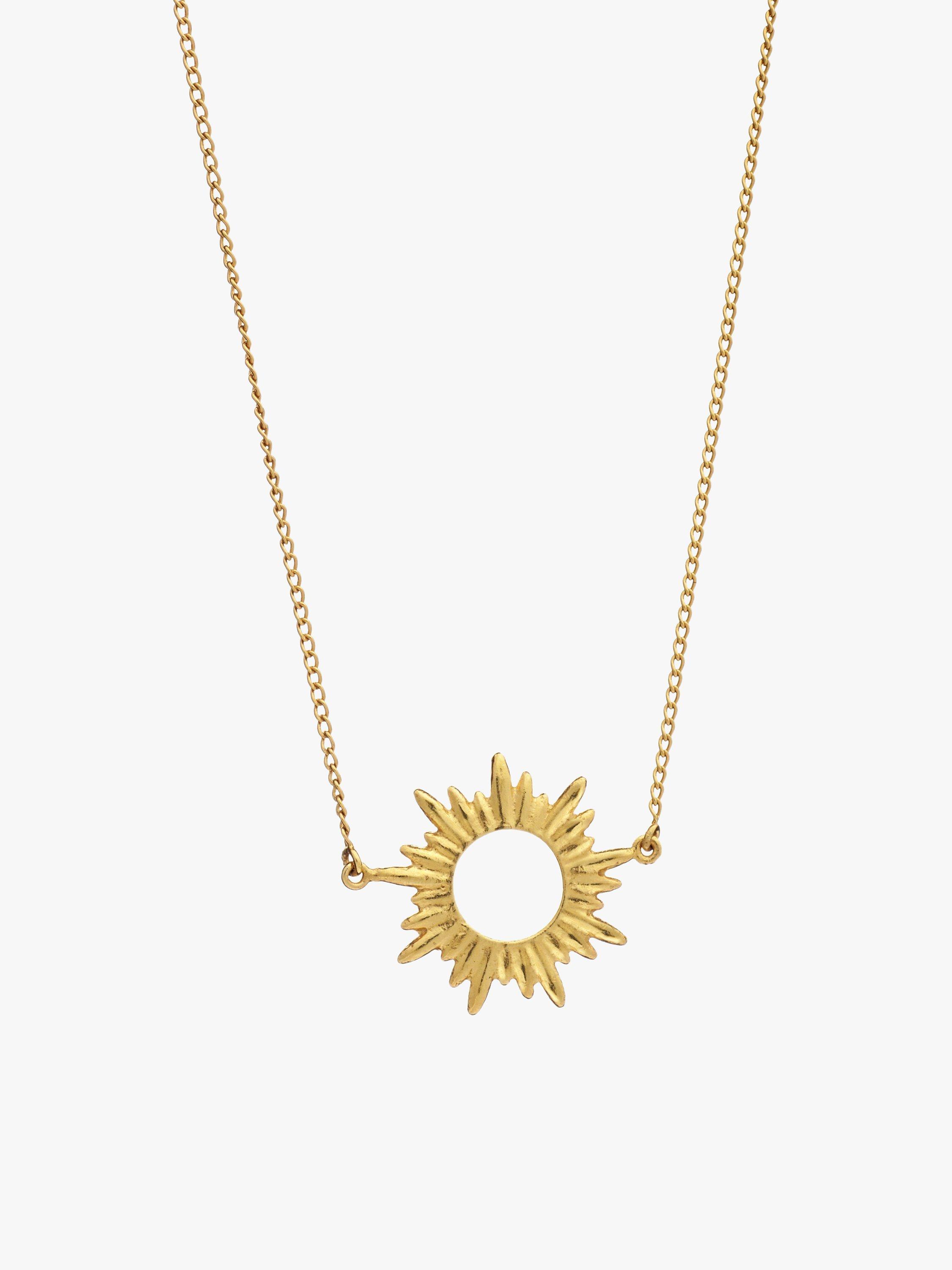 Rachel Jackson London Small Sunray Pendant Necklace, Gold