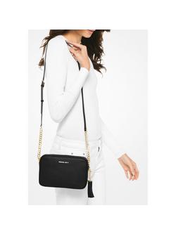MICHAEL Michael Kors Ginny Leather Camera Cross Body Bag - view 2, Black