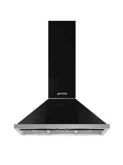 Smeg Portofino KPF9 90cm Chimney Cooker Hood, Black