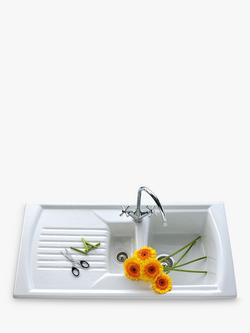 Clearwater Sonnet Inset 1.5 Bowl Ceramic Kitchen Sink, White - view 2, White