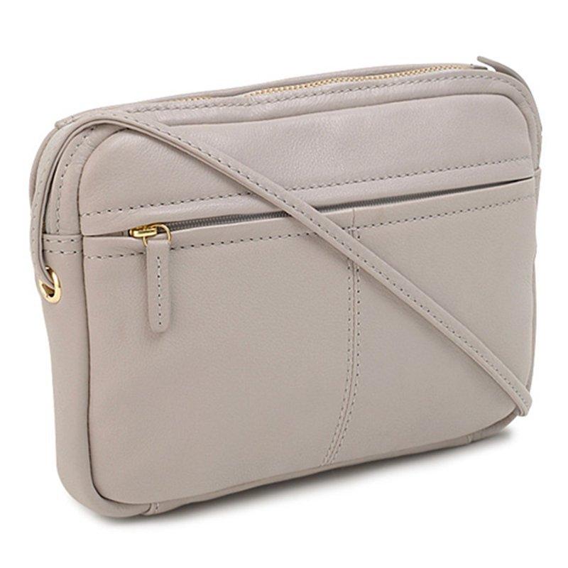 Tula Originals Leather Small Cross Body Bag Light Grey