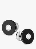 Montblanc Round Pix Stainless Steel Cufflinks, Silver/Black