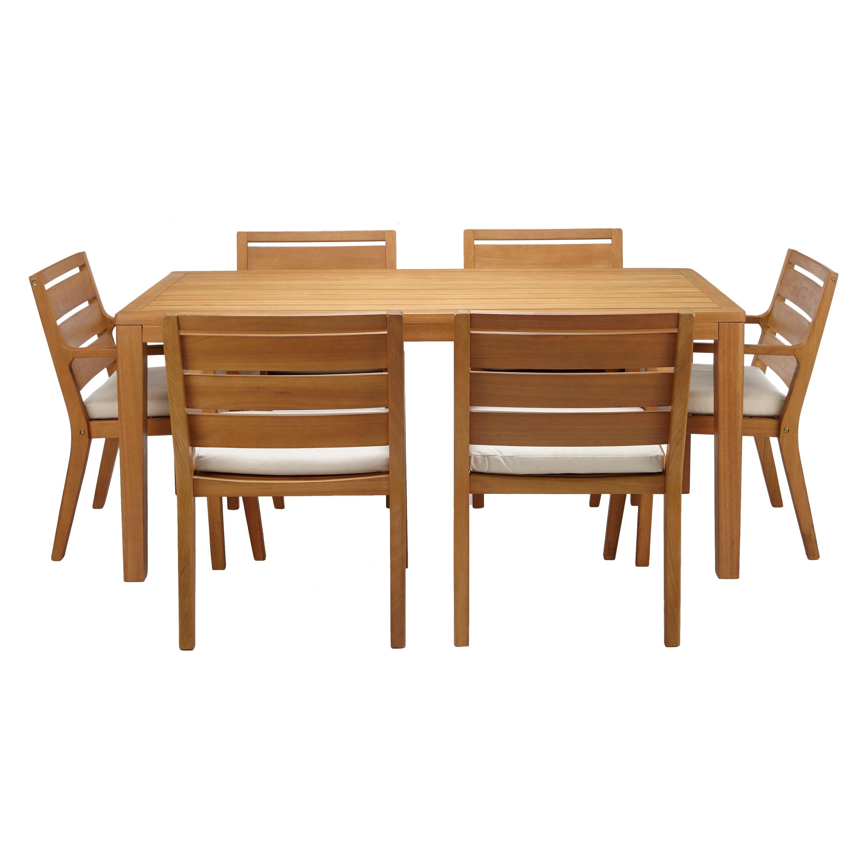 John Lewis & Partners Alta 6 Seat Garden Dining Table / Chairs Set, FSC-Certified (Eucalyptus Wood), Natural
