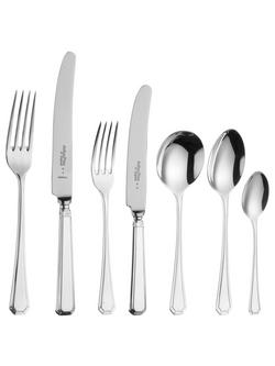 Arthur Price Grecian Stainless Steel Cutlery Set, 56 Piece/8 Place Settings, Stainless Steel
