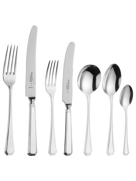 Arthur Price Grecian Stainless Steel Cutlery Set, 56 Piece/8 Place Settings, Stainless Steel