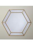 John Lewis Deco Hexagon Wall Mirror, 103 x 89cm, Gold