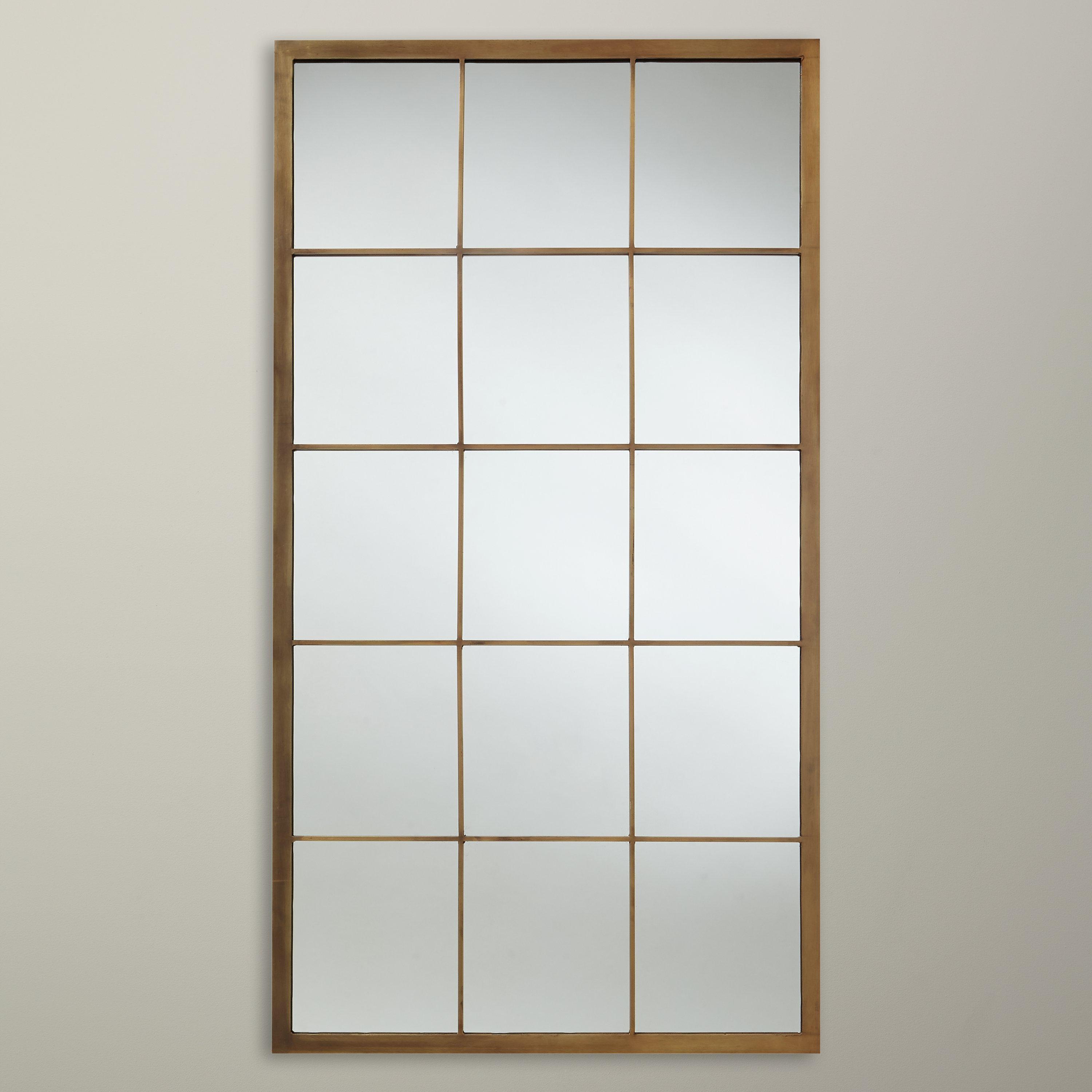 John Lewis & Partners Metal Window Mirror, 122 x 66cm, Brass